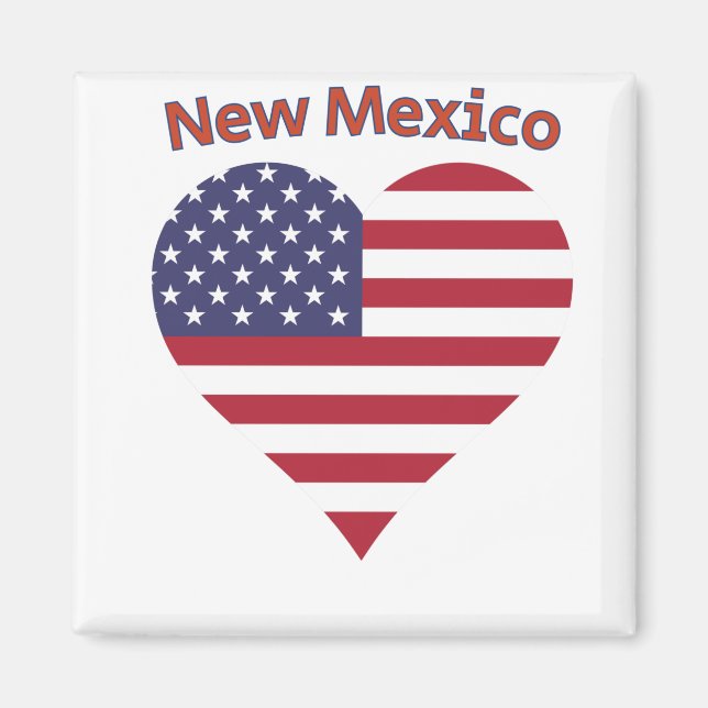 New mexico American Flagga Heart Magnet (Framsidan)