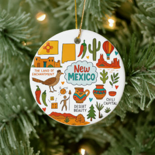 New mexico Anpassningsbar Familj Resa Keepsaké jul Julgransprydnad Keramik