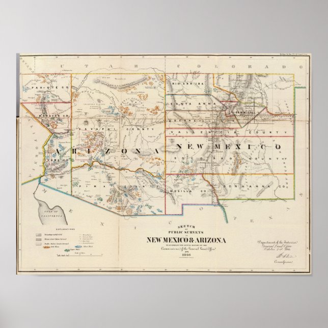 New mexico, Arizona Poster (Framsidan)