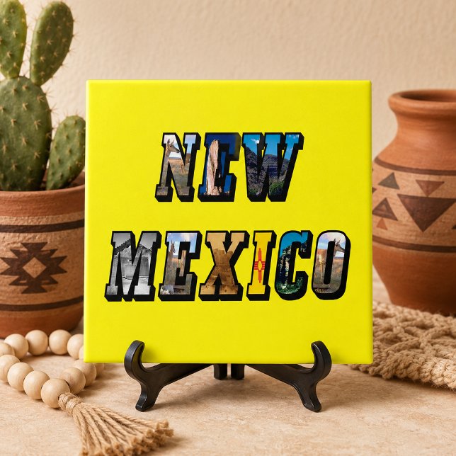 New Mexico Bildtext Kakelplatta (New Mexico Picture Text Ceramic Tile)