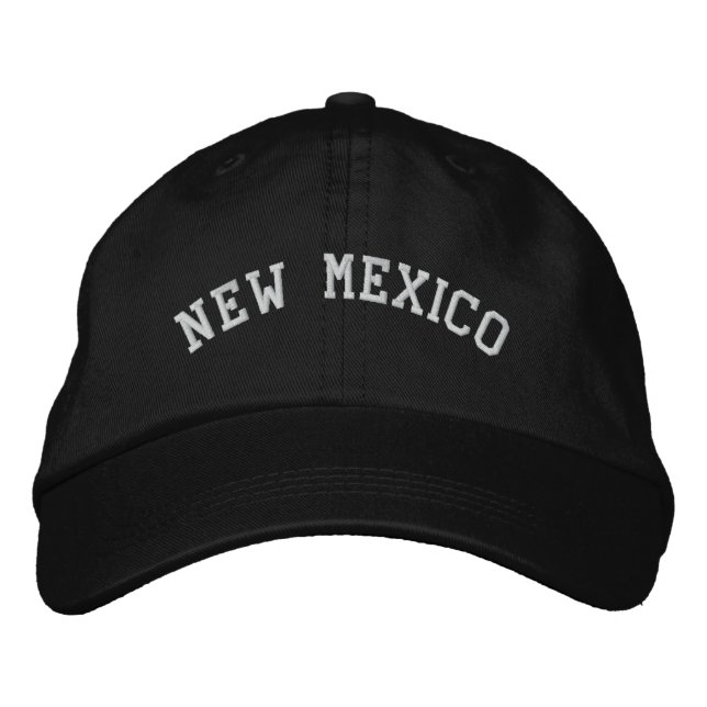 New mexico-broderade justerbara sockelsvart broderad keps (Framsida)