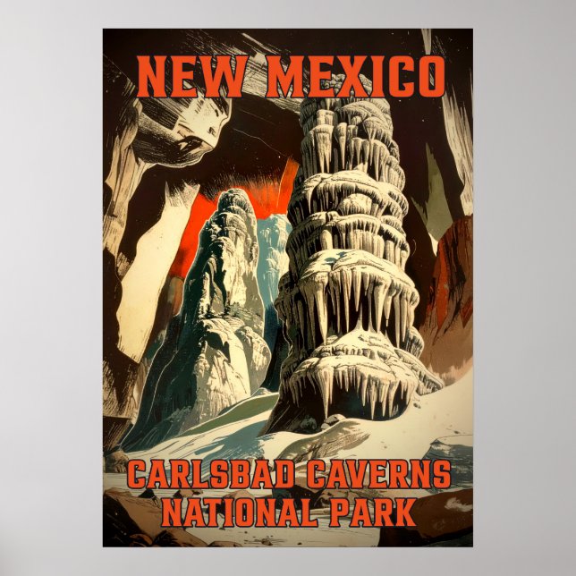 New mexico Carlsbad Caverns nationalpark V02 Poster (Framsidan)