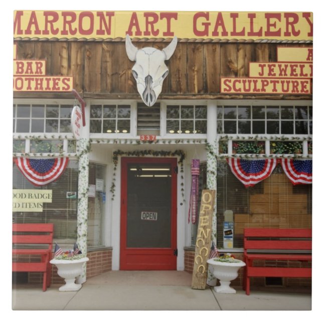 New Mexico, Cimarron. Cimarron konstgalleri, New Kakelplatta (Framsidan)