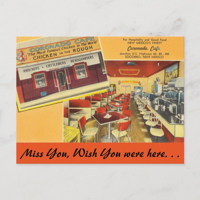 New mexico, Coronado Cafe, Socorro Vykort (Framsida)