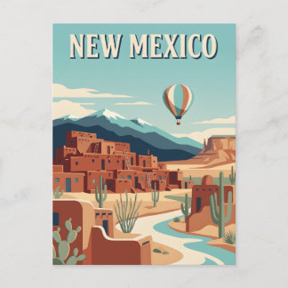New Mexico Desert Southwest Vintage Affisch Vykort