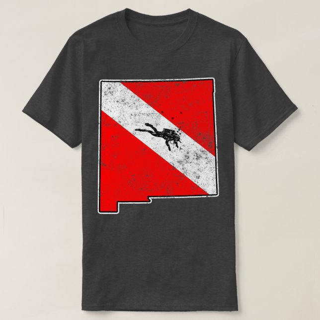 New mexico Dive Flagga Dyka Staten Karta Dive F T Shirt (Design framsida)