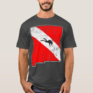 New mexico Dive Flagga Dyka Staten Karta Dive F T Shirt