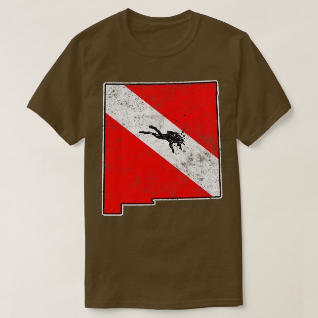 New mexico Dive Flagga Dyka Staten Karta Dive F T Shirt (Design framsida)