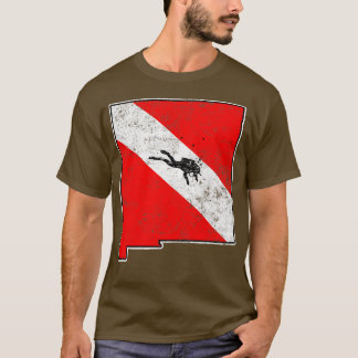 New mexico Dive Flagga Dyka Staten Karta Dive F T Shirt