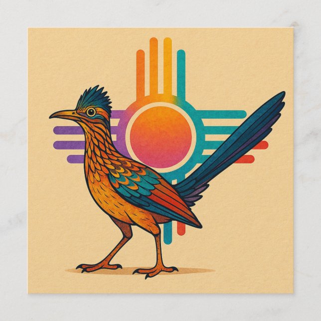 New Mexico Färgglad Zia Sol  Inbjudningar (Framsida)