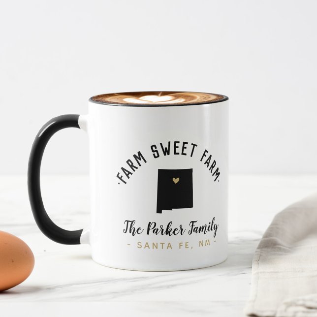 New mexico Farm Sweet Farm Family Monogram Mugg (Skapare uppladdad)