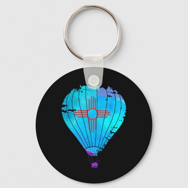 New Mexico Festival Hot Air Balloon Zia Gift  Nyckelring (Framsida)