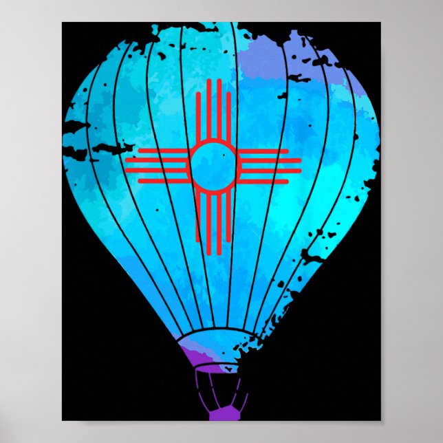 New Mexico Festival Hot Air Balloon Zia Gift  Poster (Framsidan)