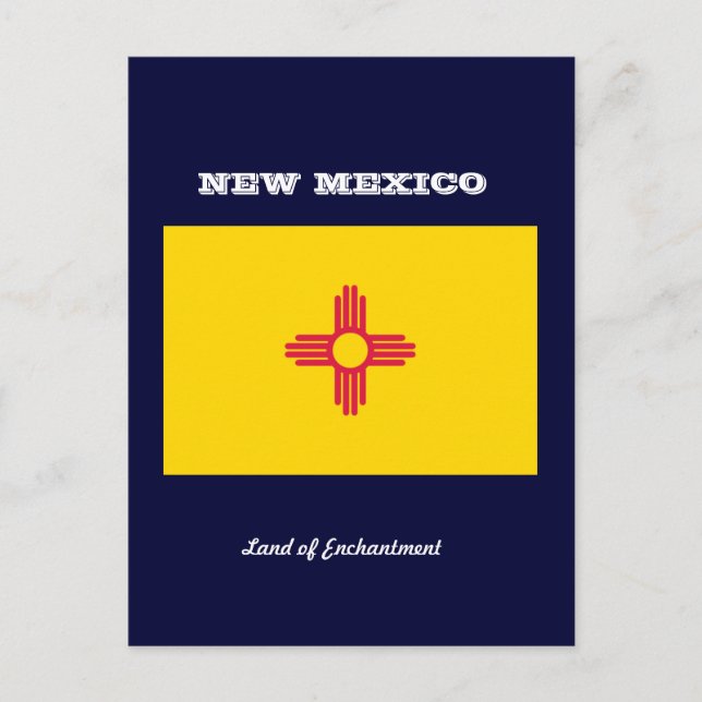 NEW MEXICO-FLAGG OCH SLOGAN VYKORT (Framsida)