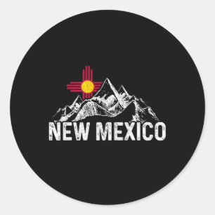 New mexico Flagga bergen Pridet Nya mexikaner Runt Klistermärke