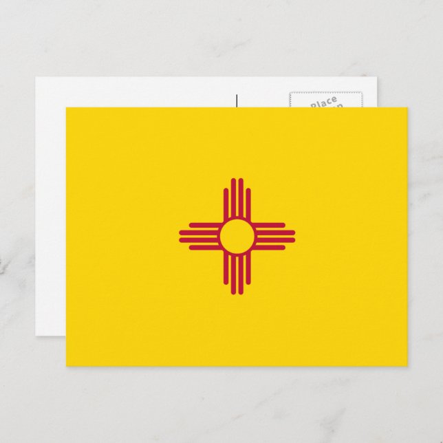 New Mexico-flagga, Flagga för New Mexico Vykort (Fram/baksida)