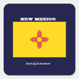 New Mexico-flagga Fyrkantigt Klistermärke