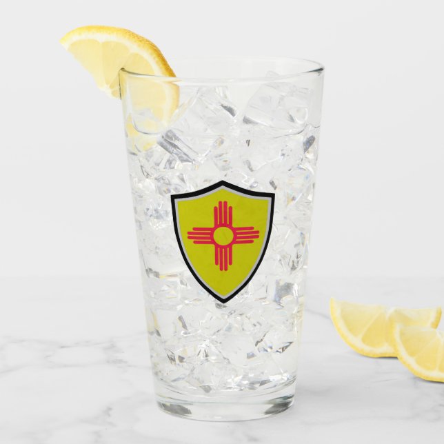 New mexico flagga glaskopp (Framsida Ice)