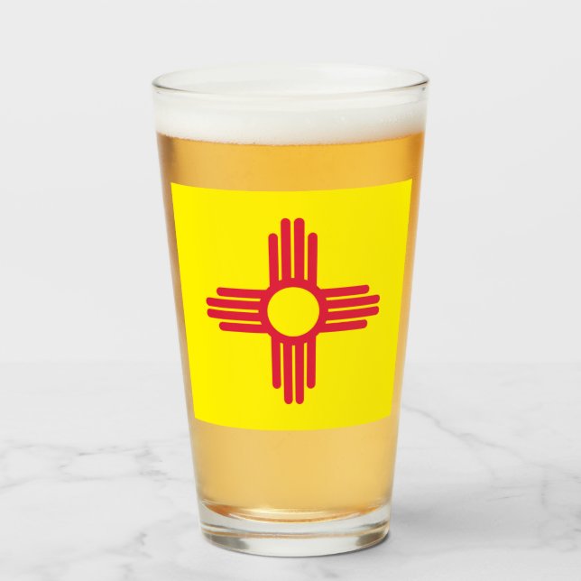 New mexico flagga glaskopp (Framsida fylld)