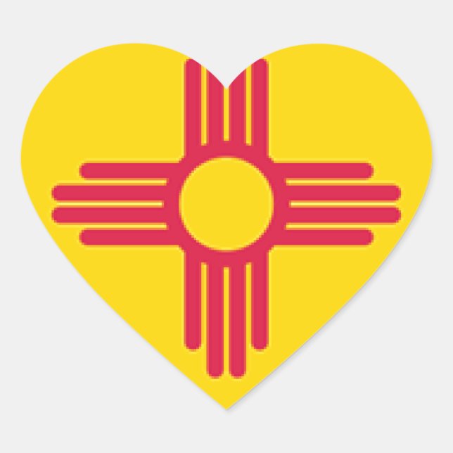 New mexico Flagga Hjärtformat Klistermärke (Framsida)