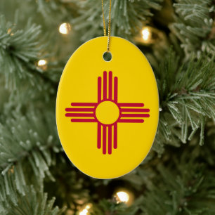 New mexico Flagga Julgransprydnad Keramik
