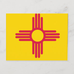 new mexico Flagga Karta Vykort