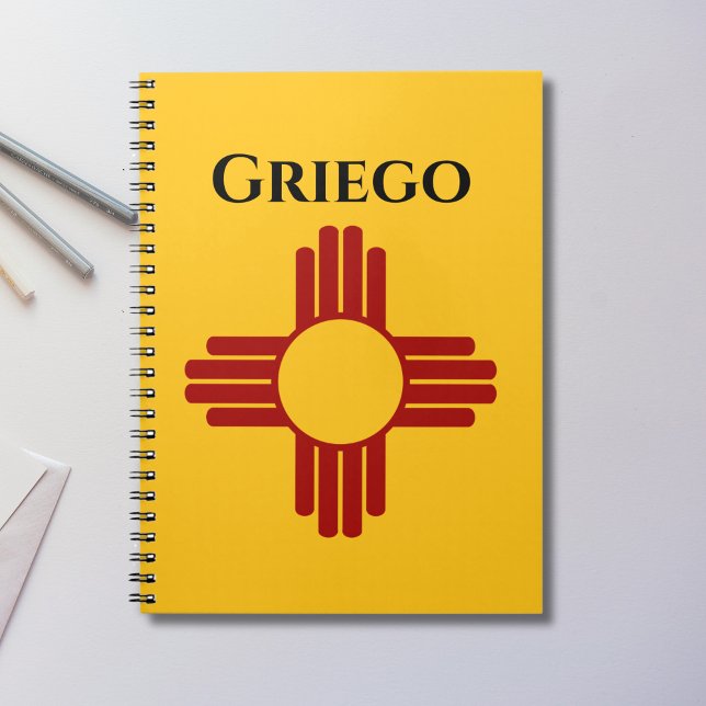 New mexico flagga med symbolen Zia Anteckningsbok (Skapare uppladdad)