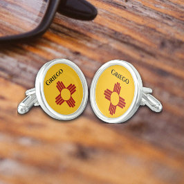 New mexico flagga med symbolen Zia Cufflinks