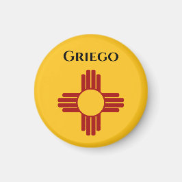 New mexico flagga med symbolen Zia Magnet