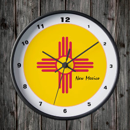 New mexico Flagga & New mexico mode /design USA Rund Klocka