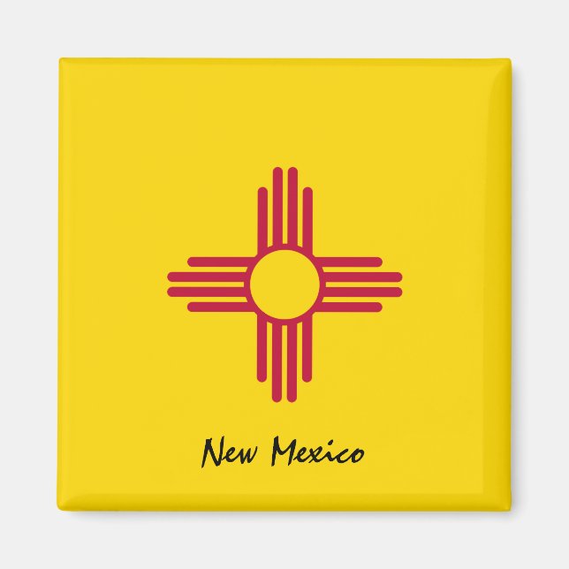 New mexico flagga & New mexico, USA helgdag/sport Magnet (Framsidan)