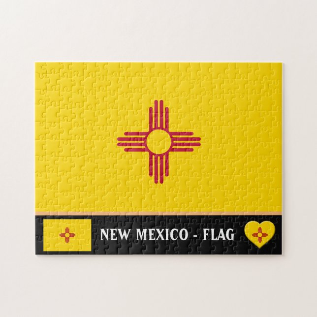 New mexico Flagga & New mexico, USA/USA Pussel (Horisontell)