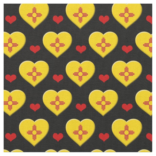 New mexico Flagga & Red Heart mode Fabric / USA Tyg (Närbild)