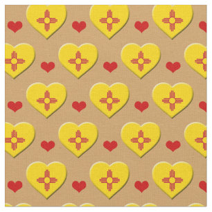 New mexico Flagga & Red Heart mode Fabric / USA Tyg