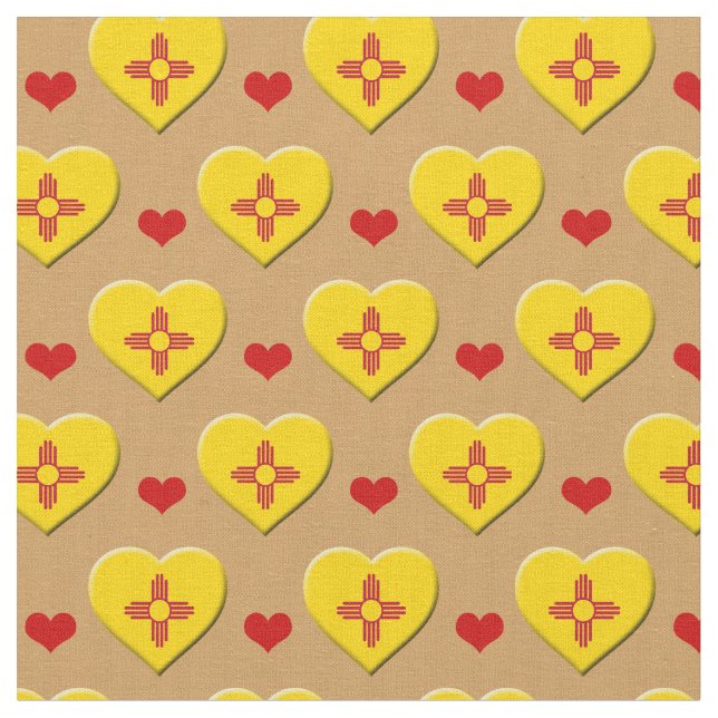 New mexico Flagga & Red Heart mode Fabric / USA Tyg (Närbild)