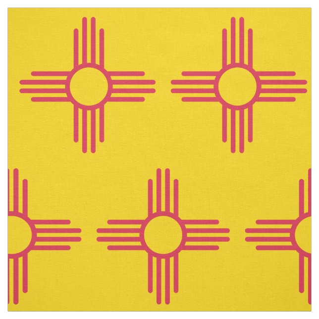 New mexico Flagga Zia Sol Mönster Tyg (Provkarta)