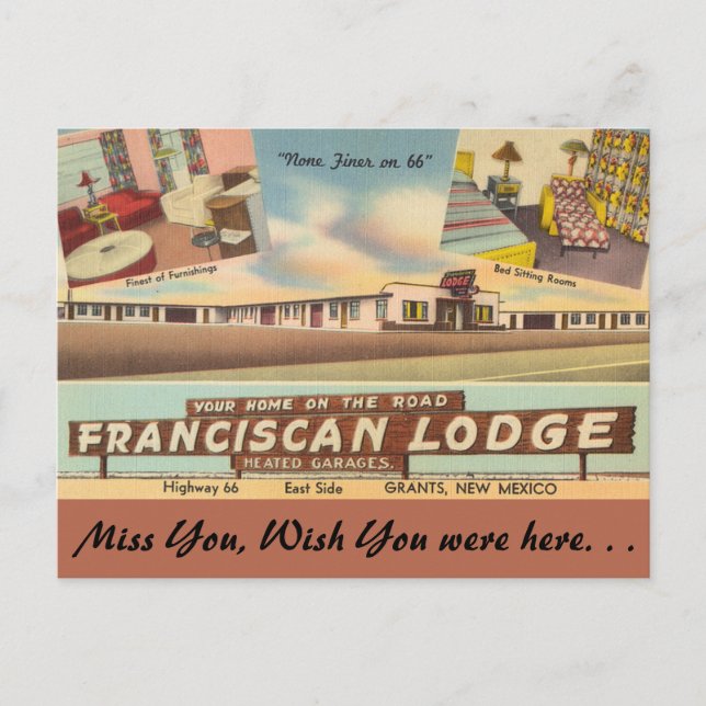 New mexico, Franciscan Lodge, bidrag Vykort (Framsida)