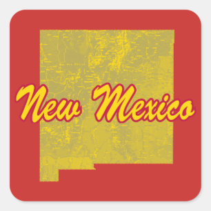 New mexico fyrkantigt klistermärke