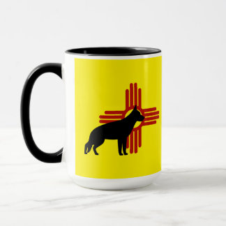 New mexico German Shepherd GSD Hund Zia Symbol Mugg
