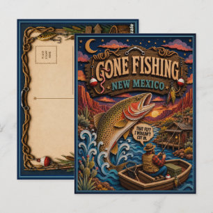 New Mexico Gone Fishing Rio Grande Cutthroat Öring Vykort