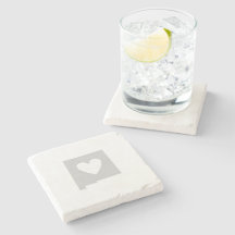 new mexico Grått Karta Shape with Heart Cutout Kär