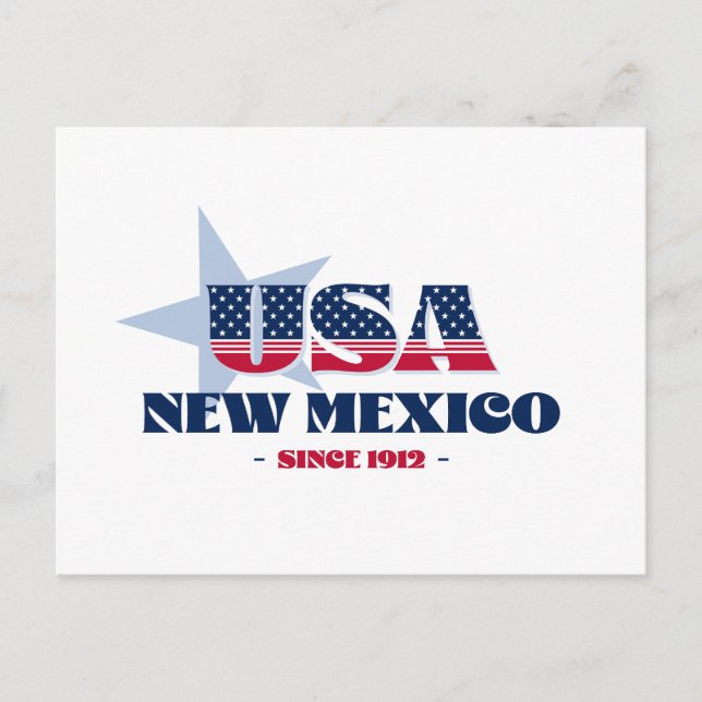 New mexico i rött, vitt och blått vykort (Framsida)
