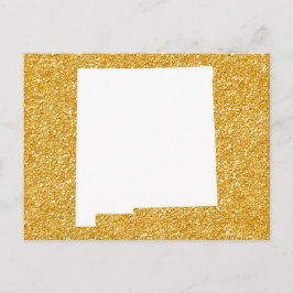 New Mexico i vitt och guld glitter Vykort