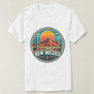 New Mexico Kaktus & Berg Retro T-Shirt