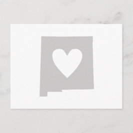 new mexico Karta Shape Grått Heart Cutout Mexikans Vykort