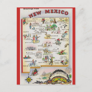 new mexico, Karta Vykort