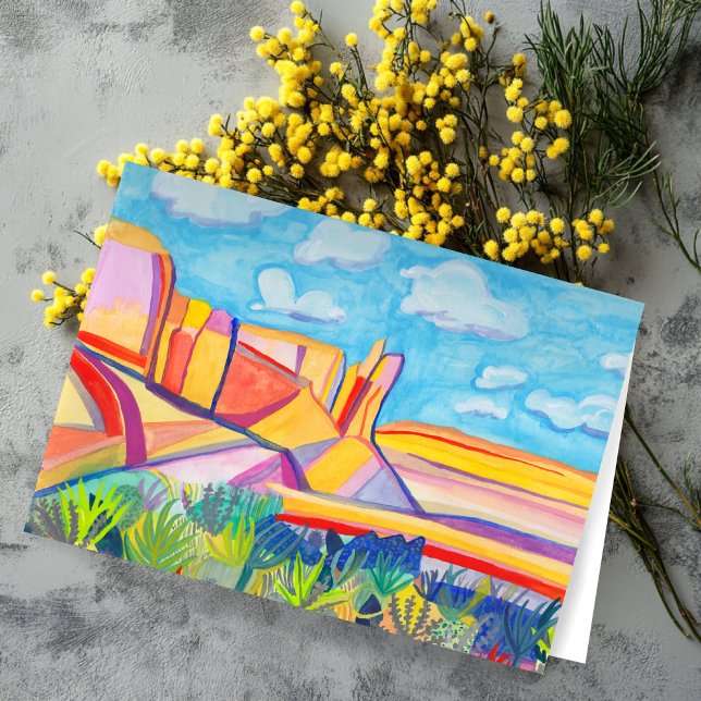 New Mexico Kitchen Mesa Landskaps Konst ANPASSAD Kort (New Mexico Kitchen Mesa Landscape Art CUSTOM Card
)