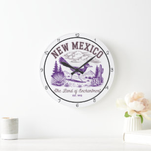 New Mexico Land of Enchantment Roadrunner Stor Klocka