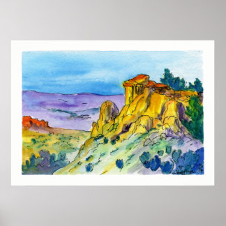 New mexico Landskap med hög ökennivå 01 Poster