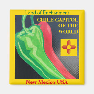 New mexico License Plate Chile Magnet Zia
